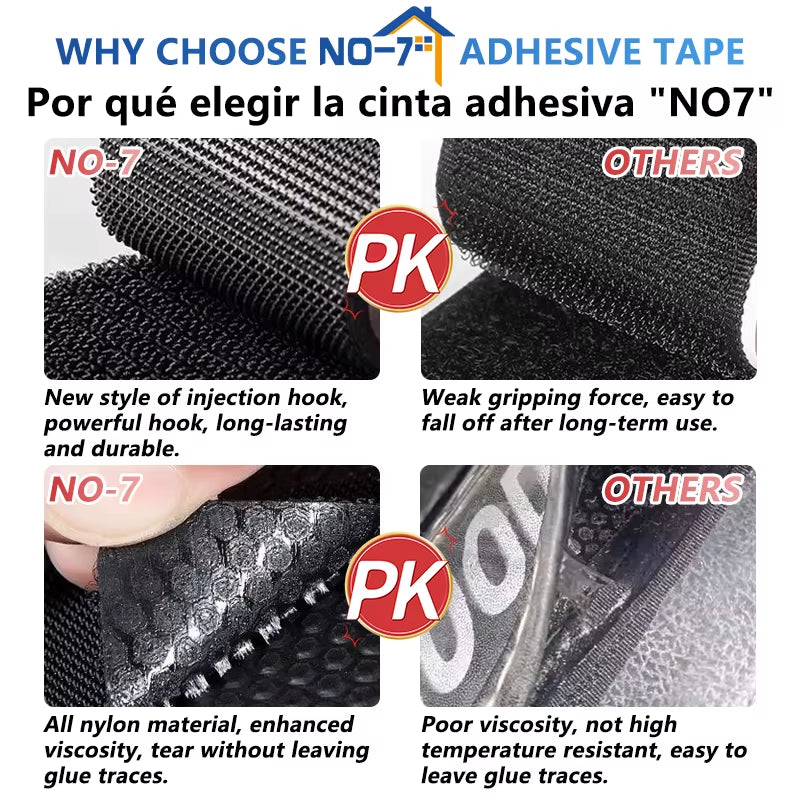 Adhesive Fastener Tape Extra Strong Carpet Fixing Sticker Double Side Hook-And-Loop Fastener Auto Adhesive Tape Comforter Fixing