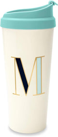 Women'S Initial Thermal Travel Mug Tumbler, 16 Ounces, M (Blue)